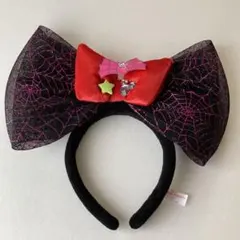 ディズニー ハロウィン ミニー カチューシャ ホーンテッド 赤リボン おばけ