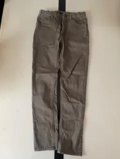 GLAZON カーキ スリムフィット ロングパンツ