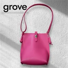 極美品✨ grove/グローブ バッグ ショルダーバッグ ピンク 調節可能