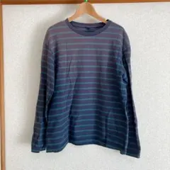 ユニクロ キッズ長袖カットソー ネイビー／グリーン 160 男の子 女の子