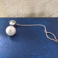 パール調 タイピン チェーン付き