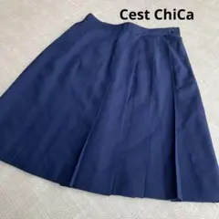 Cest ChiCa ネイビー プリーツスカート