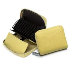 新品✨大容量✨カードケース 黄色 小銭入れ付 ミニ財布