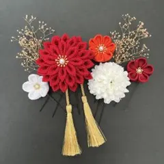 つまみ細工　髪飾り　ハンドメイド