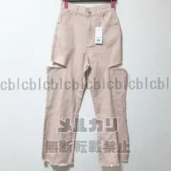 ✩⃛サイドスリット ジーンズ ピンク M ダメージ デニム 新品 未使用 タグ付❷