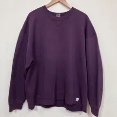 Y2K RUSSELL ATHLETIC 前V プレーン スウェット(XL)