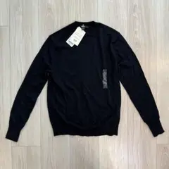 新品未使用 UNIQLOエクストラファインメリノクルーネックセーター ネイビーS