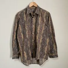 SENT ARSER パターン柄 ペイズリー　長袖シャツ　柄シャツ　 L
