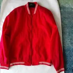 ストライプ襟付スタジャン レッド・日本製