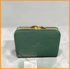 新品！二つ折り財布 緑　本革製　がま口 本革製　Riccini Mimoのサムネイル