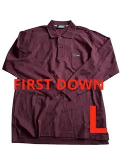 新品FIRST DOWN 長袖ポロシャツ バーガンディ Lサイズ　ロンTのサムネイル