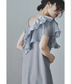 ANDRESD nianaグロッシーマルチラッフルドレス ワンピース 結婚式