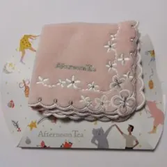 Afternoon Tea ハンカチ ピンク 花柄 刺繍　箱付きのサムネイル