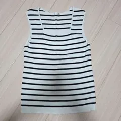 GUボーダーノースリーブ L