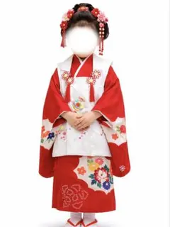 七五三　正絹着物セット　被布　着物　三歳　正絹綸子　友禅　美品