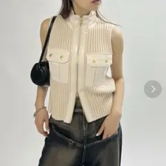 WHO'S WHO gallery アイボリーコットン ニット ベスト