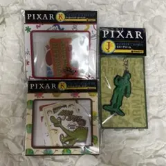 Pixar ピクサー Happyくじ 3点セット ラバーチャーム ステッカー