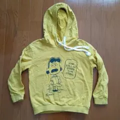 キッズ服　スヌーピー プリント フード付きパーカー イエロー サイズ130