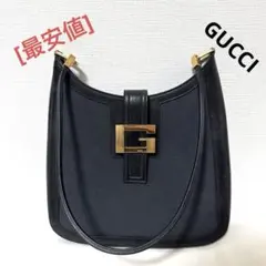 [最安値] GUCCI ワンショルダー バッグ G金具　キャンバス レザー肩掛け