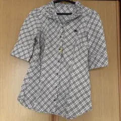 バーバリー BURBERRY チェック柄 フリル襟 五分袖 シャツ 38 - メルカリ