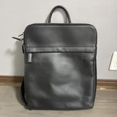 【購入時の専用袋付き】トライオンレザー　薄マチリュック　黒のサムネイル