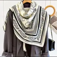 【新品】ストール スカーフ 海洋モチーフ ペイズリー柄 大判