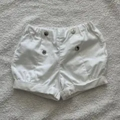【美品】Jacadi ホワイト 定番ショートパンツ 12M ジャカディ