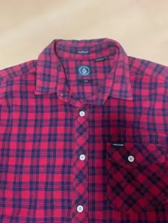 VOLCOM 赤黒チェック ネルシャツ 長袖