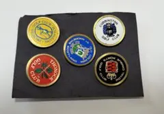 イギリス　名門ゴルフ場などのエンブレムがデザインされた、金属ゴルフマーカーセットのサムネイル