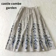 castle combe garden 　リネンスカート　クローバー刺繍　洗える castle combe garden リネンスカート クローバー刺繍 洗える - メルカリ