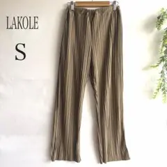 LAKOLE ラコレ プリーツパンツ イージーパンツウエストゴム カーキ S