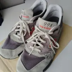 new balance 998 スニーカー グレー/レッド