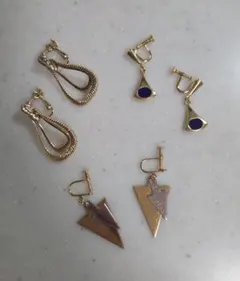 イヤリング 3種セット ゴールドカラー