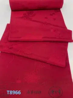 色無地 紋意匠 荒波文様 朱・緋色 正絹 反物 T8902 - メルカリ