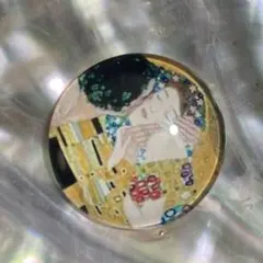 名画帯留め☆クリムト　接吻