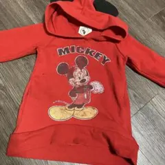 ANAPミッキーマウス フード付きトレーナー レッド