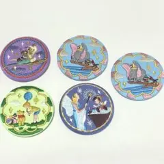 Disney Characters 刺繍缶バッジ 5点セット