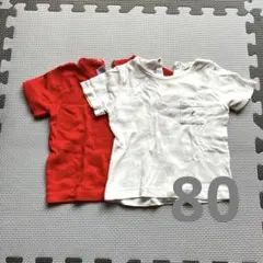 PETIT BATEAU ボタン付きTシャツ 2枚セット 18m
