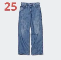 【美品】UNIQLO バギージーンズ　デニム　Mサイズ ブルー　青　秋冬