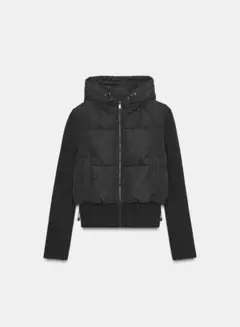 ZARA フード付きキルティングジャケット　ダウンジャケット