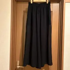 ブラック ワイドパンツ サイドスリット