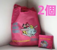 新品未使用 東京ディズニー カプセルトイ エコバッグ ２個ピンク
