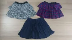 UNIQLO フリル付き黒白チェックミニスカート3点セット