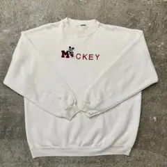 希少90's Mickey 刺繍ミッキー スウェット ビックサイズ