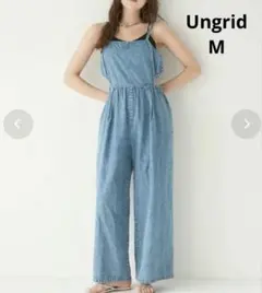 ＊Ungrid アングリッド サイドオープンデニムサロペット M 夏夏 人気のサムネイル