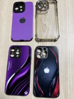 iPhone14pro max用ケースセット（紫・黒・クリア）
