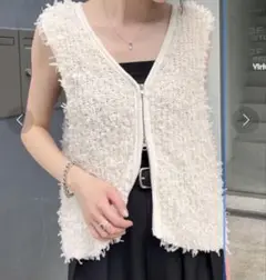 チャオパニックティピーリボンチュールヤーンZIPベスト