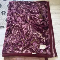 シャルマンペイズリー柄フリース毛布 140x200cm ブランケット毛布　厚手