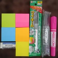 文具セット カラフル付箋とマーカービビッドアソート付箋100枚×5個