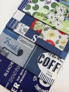 ②YUWA 小関鈴子　ブルー系　プリント生地　4枚セット